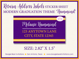 Photo Graduation Announcement High School College Purple 2022 2023 2024 Boogie Bear Invitations Hammond Theme Paperless Printable Printed