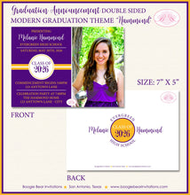 Load image into Gallery viewer, Photo Graduation Announcement High School College Purple 2022 2023 2024 Boogie Bear Invitations Hammond Theme Paperless Printable Printed