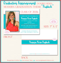 Load image into Gallery viewer, Modern Photo Graduation Announcement Red Blue Teal 2022 2023 2024 Boy Girl Boogie Bear Invitations Paddack Theme Paperless Printable Printed