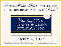 Load image into Gallery viewer, Modern Photo Graduation Announcement Party Yellow Navy Blue 20222 2023 2024 Boogie Bear Invitations Perino Theme Paperless Printable Printed