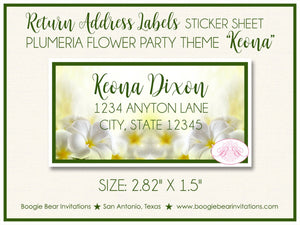 Plumeria Flower Bridal Shower Invitation Party Girl Yellow Green Hawaii Boogie Bear Invitations Keona Theme Paperless Printable Printed