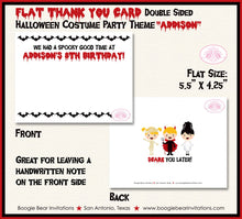 Load image into Gallery viewer, Halloween Birthday Party Thank You Card Costume Contest Boy Girl Retro Trick or Treat Bat Boogie Bear Invitations Addison Theme Printed