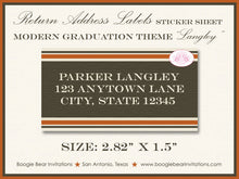 Load image into Gallery viewer, Monogram Graduation Announcement Modern High School College Brown 2022 2023 2024 Boogie Bear Invitations Langley Paperless Printable Printed