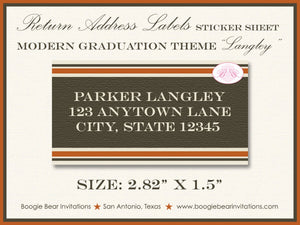 Monogram Graduation Announcement Modern High School College Brown 2022 2023 2024 Boogie Bear Invitations Langley Paperless Printable Printed