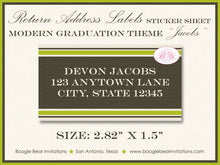 Load image into Gallery viewer, Monogram Graduation Announcement Modern Stripe High School College 2022 2023 2024 Boogie Bear Invitations Jacobs Paperless Printable Printed