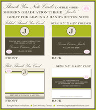 Load image into Gallery viewer, Modern Stripe Graduation Thank You Cards High School College Stationery Girl Boy 2022 2023 2024 Boogie Bear Invitations Jacobs Theme Printed