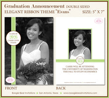Load image into Gallery viewer, Modern Photo Graduation Announcement Party Ribbon Stripe 2022 2023 2024 2025 Boogie Bear Invitations Evans Theme Paperless Printable Printed
