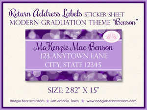 High School College Graduation Announcement Photo Purple 2022 2023 2024 Boogie Bear Invitations Benson Theme Paperless Printable Printed
