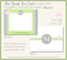 Load image into Gallery viewer, Modern Lime Graduation Thank You Cards High School Grey Green Monogram Initial 2022 2023 2024 Boogie Bear Invitations Dawson Theme Printed