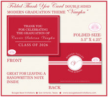 Load image into Gallery viewer, Modern Photo Graduation Announcement Thank You Contact Cards Graduate Party Red 2024 2025 2026 Boogie Bear Invitations Vaughn Theme Printed