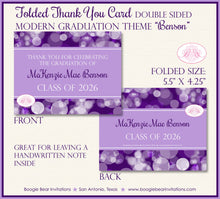 Load image into Gallery viewer, Modern Purple Graduation Thank You Cards High School College Bokeh Ombre 2022 2023 2024 2025 Boogie Bear Invitations Benson Theme Printed