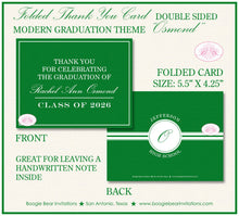 Load image into Gallery viewer, Modern Graduation Thank You Card High School College Note Green White 2022 2023 2024 2025 2026 Boogie Bear Invitations Osmond Theme Printed