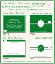 Load image into Gallery viewer, Modern Graduation Thank You Card High School College Note Green White 2022 2023 2024 2025 2026 Boogie Bear Invitations Osmond Theme Printed