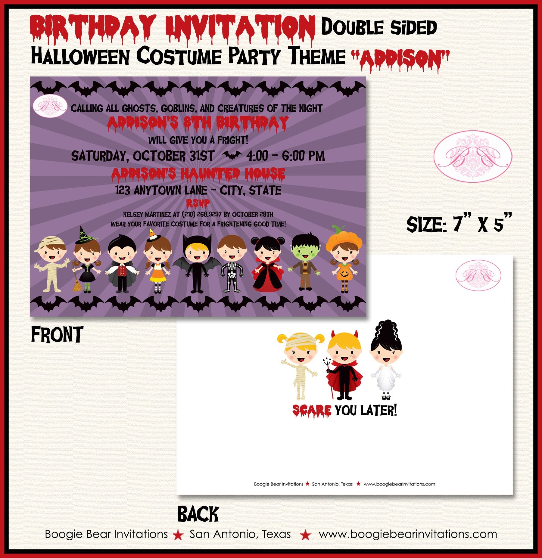 Halloween Birthday Party Invitation Costume Boogie Bear Invitations Ad Halloween Birthday Party Invitation Costume Boogie Bear Invitations Ad