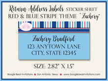 Load image into Gallery viewer, Navy Blue Boy Photo Birth Announcement Baby Nautical Stripe 3 Pictures 1st Boogie Bear Invitations Zachery Theme Paperless Printable Printed