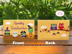 Halloween Owls Birthday Party Package Pastel Boy Girl Pumpkin Spooky Black Woodland Animals Birds Fall Boogie Bear Invitations Harlow Theme