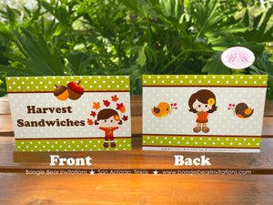 Autumn Harvest Girl Birthday Party Package Fall Forest Pumpkin Farm Barn Woodland Country Leaves Birds Boogie Bear Invitations Georgia Theme