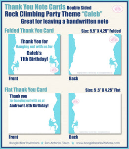 Rock Climbing Birthday Party Thank You Card Mountain Blue Girl Boy Indoor Sports Wall Climb Outdoor Gear Boogie Bear Invitations Caleb Theme