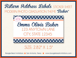 Modern Photo Graduation Announcement Thank You Contact Name Cards Graduate Party Suite 2022 2023 Boogie Bear Invitations Baker Theme Printed