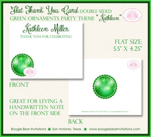 Load image into Gallery viewer, Green Ornament Party Thank You Cards Birthday Glowing St. Patrick&#39;s Day Garden Formal Spring Boogie Bear Invitations Kathleen Theme Printed
