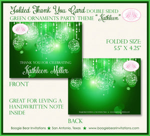 Green Ornament Party Thank You Cards Birthday Glowing St. Patrick's Day Garden Formal Spring Boogie Bear Invitations Kathleen Theme Printed