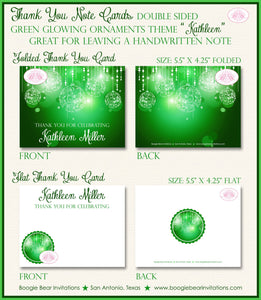 Green Ornament Party Thank You Cards Birthday Glowing St. Patrick's Day Garden Formal Spring Boogie Bear Invitations Kathleen Theme Printed