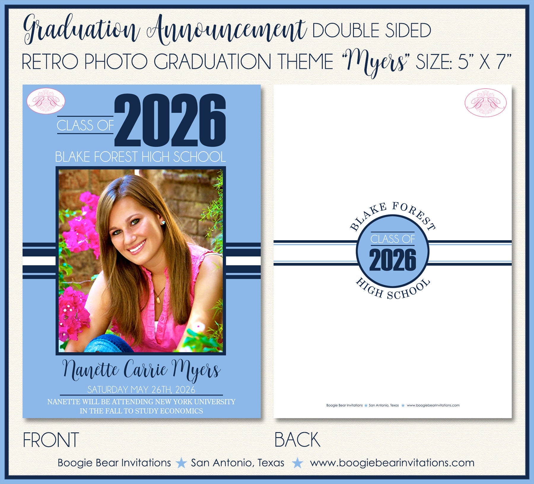 Retro Photo Graduation Announcement Thank You Contact Cards Graduate P Boogie Bear Invitations Retro Photo Graduation Announcement Thank You Contact Cards Graduate P Boogie Bear Invitations