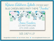 Load image into Gallery viewer, Bird Flower Garden Baby Shower Invitation Boy Blue Green Birdcage Party Boogie Bear Invitations Frankie Theme Paperless Printable Printed