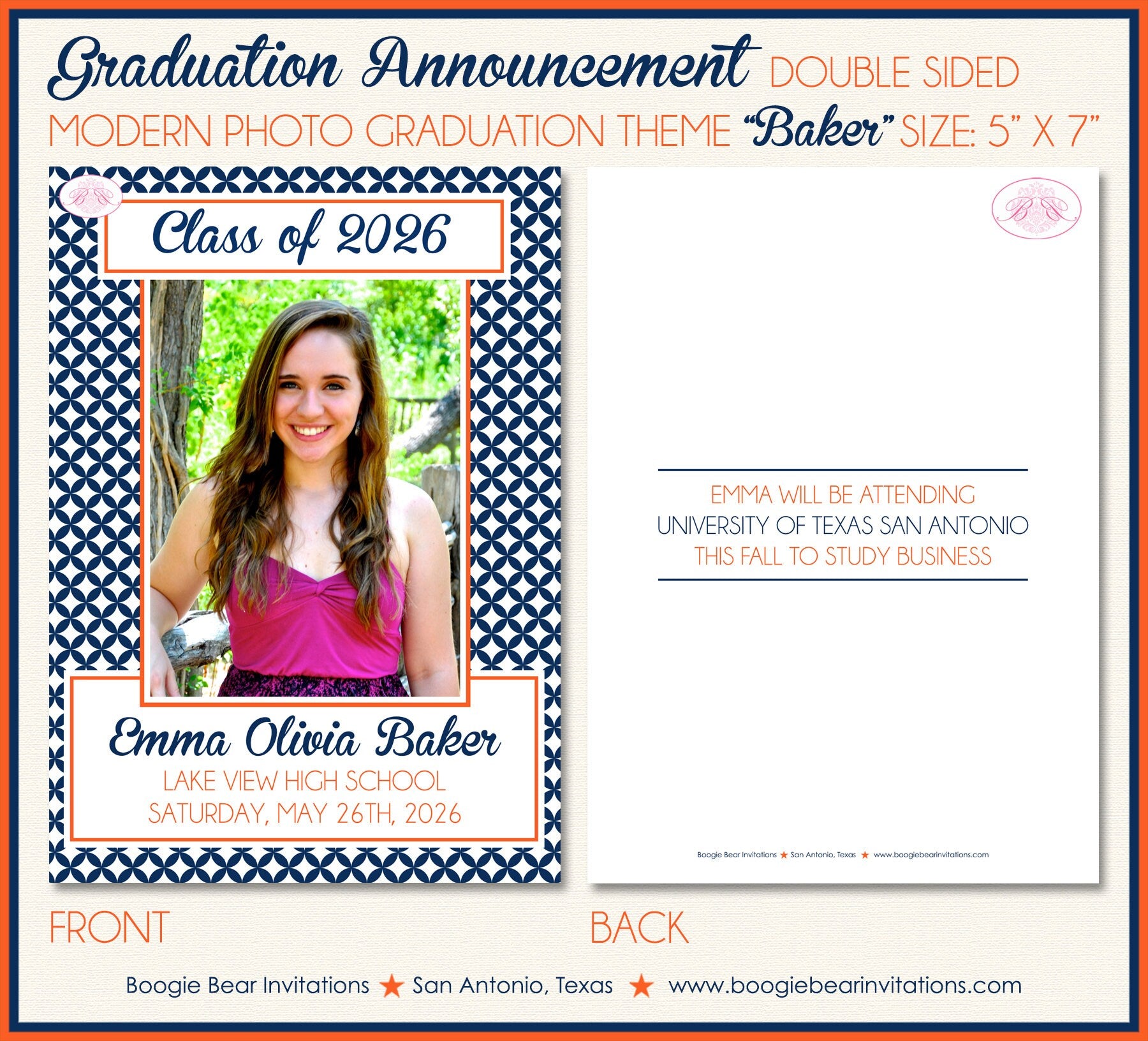 Modern Photo Graduation Announcement Thank You Contact Name Cards Grad Boogie Bear Invitations Modern Photo Graduation Announcement Thank You Contact Name Cards Grad Boogie Bear Invitations