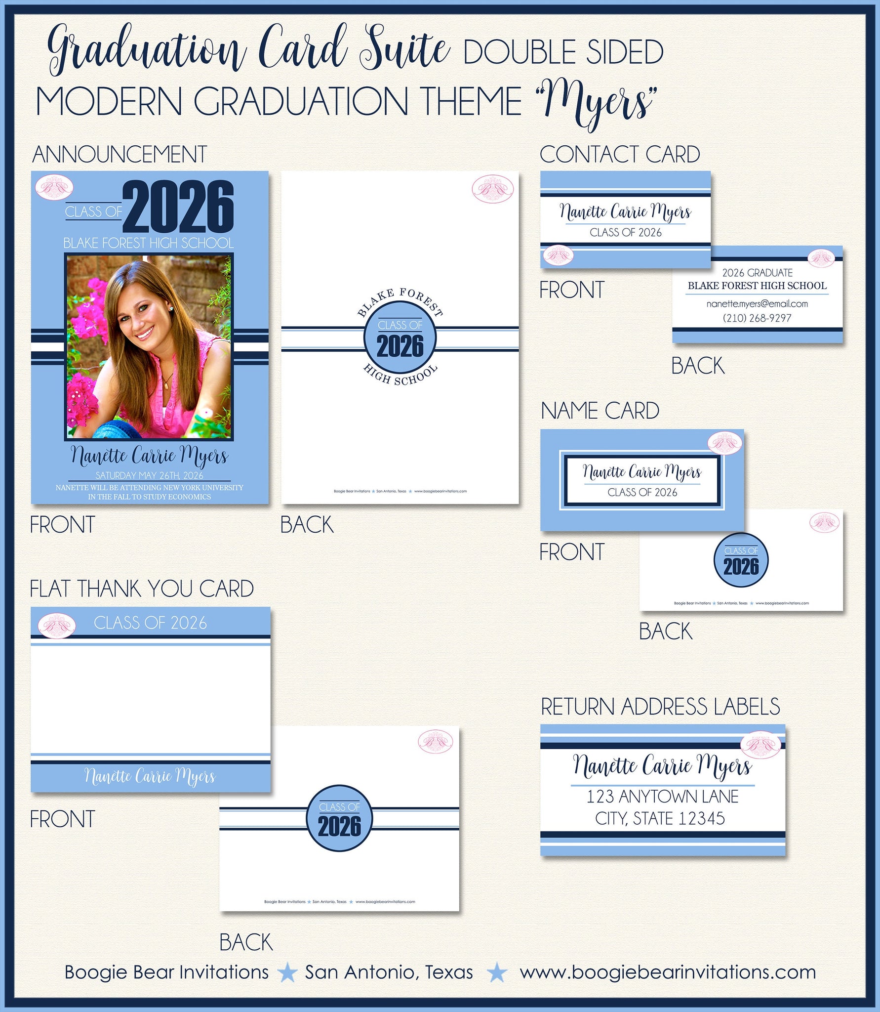 Retro Photo Graduation Announcement Thank You Contact Cards Graduate P Boogie Bear Invitations Retro Photo Graduation Announcement Thank You Contact Cards Graduate P Boogie Bear Invitations
