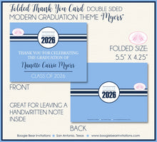 Load image into Gallery viewer, Retro Photo Graduation Announcement Thank You Contact Cards Graduate Party Pink 2022 2023 2024 Boogie Bear Invitations Myers Theme Printed
