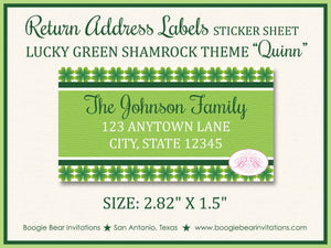 St Patrick's Day Photo Birth Announcement Shamrock Green Lucky Girl Boy Lime Boogie Bear Invitations Quinn Theme Paperless Printable Printed