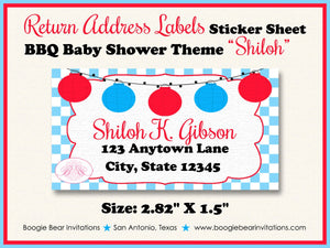BBQ Baby Shower Party Invitation Red Blue Q Gender Neutral Reveal Boy Girl Boogie Bear Invitations Shiloh Theme Paperless Printable Printed
