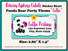 Load image into Gallery viewer, Panda Bear Baby Shower Invitation Party Girl Pink Aqua Dot Yellow Black Bow Boogie Bear Invitations Callie Theme Paperless Printable Printed