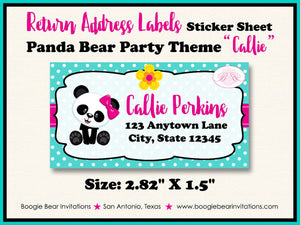 Panda Bear Baby Shower Invitation Party Girl Pink Aqua Dot Yellow Black Bow Boogie Bear Invitations Callie Theme Paperless Printable Printed
