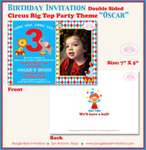 Load image into Gallery viewer, Circus Photo Birthday Party Invitation Animals Boy Girl Greatest Show Earth Boogie Bear Invitations Oscar Theme Paperless Printable Printed