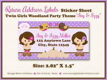 Load image into Gallery viewer, Twin Girl Woodland Birthday Party Invitation Fall Autumn Thanksgiving Boogie Bear Invitations Ivy &amp; Izzy Theme Paperless Printable Printed