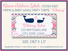 Load image into Gallery viewer, Pink Grey Whale Baby Shower Invitation Girl Grey Navy Blue Chevron Pool Boogie Bear Invitations Whitney Theme Paperless Printable Printed