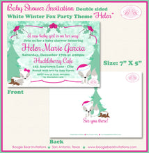 Load image into Gallery viewer, Woodland Holiday Fox Baby Shower Invitation Winter Christmas Snow Pink Girl Boogie Bear Invitations Helen Theme Paperless Printable Printed