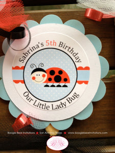 Red Ladybug Birthday Party Package Girl Little Lady Bug Blue Black Picnic Country Picnic Garden Summer Boogie Bear Invitations Sabrina Theme