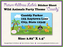 Load image into Gallery viewer, Wild Animals Birthday Party Invitation Jungle Safari Zoo Exotic Giraffe Boogie Bear Invitations Cassidy Theme Paperless Printable Printed