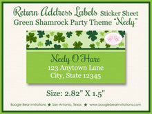 Load image into Gallery viewer, Green Shamrock Birthday Party Invitation Photo Girl Boy Clover Boogie Bear Invitations Neely Theme Paperless Printable Printed