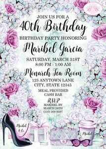 Fashionista Birthday Party Invitation Fashion Chic Green Pink Shopping Boogie Bear Invitations Maribel Theme Paperless Printable Printed