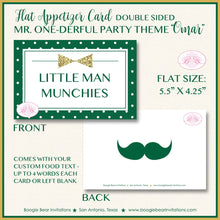 Load image into Gallery viewer, Mr. Wonderful Birthday Party Favor Card Tent Appetizer Food Place Boy Green Gold Onederful 1st Boogie Bear Invitations Omar Theme Printed