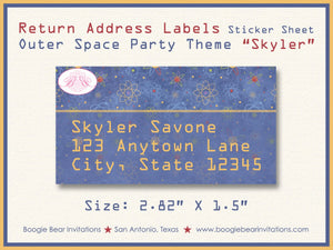 Outer Space Birthday Party Invitation Galaxy Solar System Rocket Boy Girl Boogie Bear Invitations Skyler Theme Paperless Printable Printed