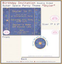 Load image into Gallery viewer, Outer Space Birthday Party Invitation Galaxy Solar System Rocket Boy Girl Boogie Bear Invitations Skyler Theme Paperless Printable Printed