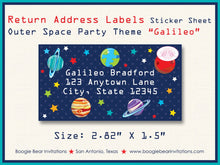 Load image into Gallery viewer, Outer Space Birthday Party Invitation Planets Solar System Galaxy Stars Boogie Bear Invitations Galileo Theme Paperless Printable Printed