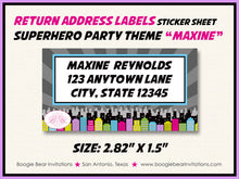 Load image into Gallery viewer, Pink Superhero Photo Party Invitation Birthday Girl Super Hero Supergirl Boogie Bear Invitations Maxine Theme Paperless Printable Printed
