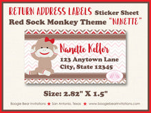 Load image into Gallery viewer, Red Sock Monkey Party Invitation Birthday Photo Girl Wild Zoo Jungle Swing Boogie Bear Invitations Nanette Theme Paperless Printable Printed