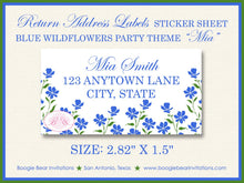 Load image into Gallery viewer, Blue Flowers Birthday Party Invitation Photo Girl Bluebonnets Wildflowers Boogie Bear Invitations Mia Theme Paperless Printable or Printed